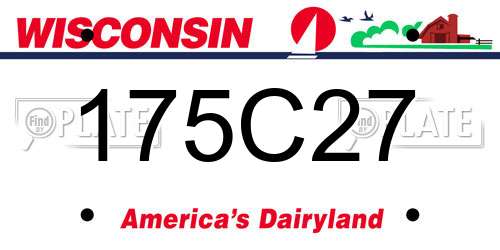 175C27 Wisconsin License Plate