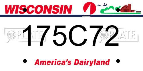 175C72 Wisconsin License Plate