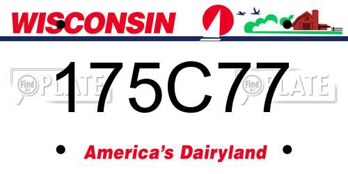175C77 Wisconsin License Plate