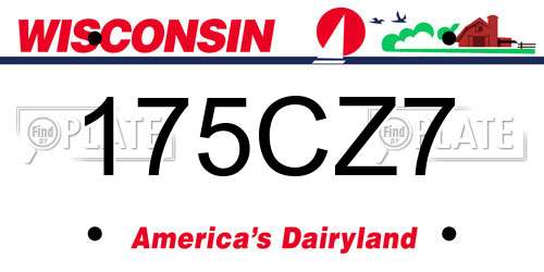 175CZ7 Wisconsin License Plate