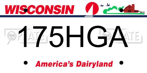 175HGA Wisconsin License Plate