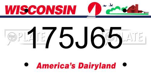 175J65 Wisconsin License Plate