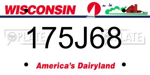 175J68 Wisconsin License Plate