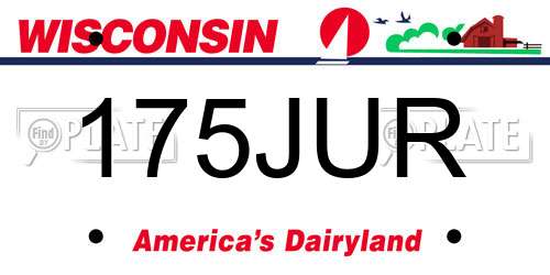175JUR Wisconsin License Plate
