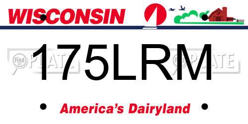 175LRM Wisconsin License Plate