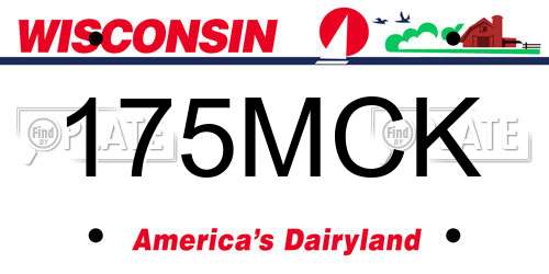 175MCK Wisconsin License Plate