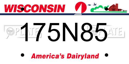 175N85 Wisconsin License Plate
