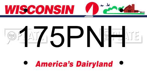 175PNH Wisconsin License Plate