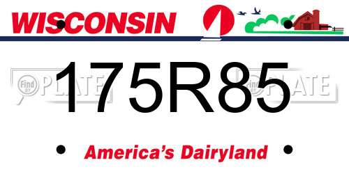 175R85 Wisconsin License Plate