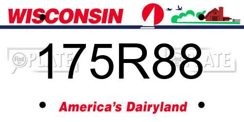 175R88 Wisconsin License Plate