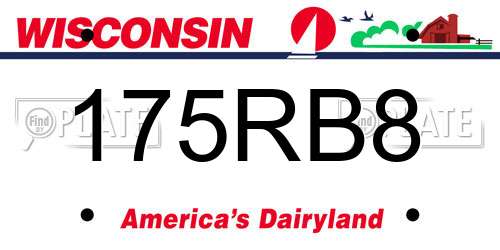 175RB8 Wisconsin License Plate