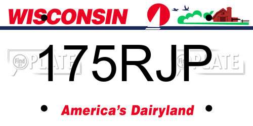 175RJP Wisconsin License Plate