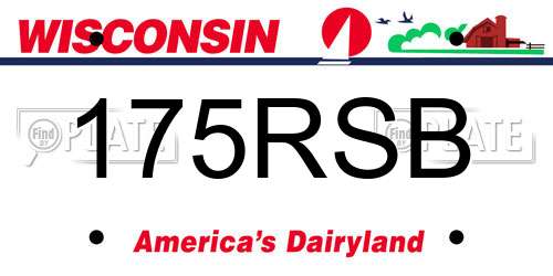 175RSB Wisconsin License Plate