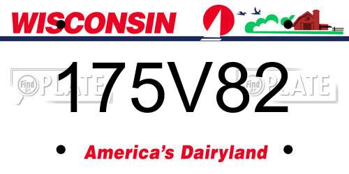 175V82 Wisconsin License Plate