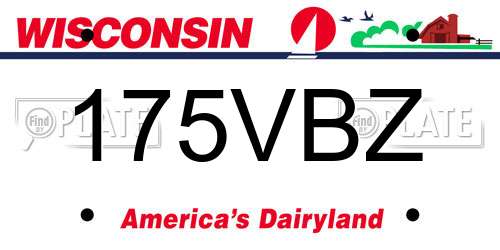 175VBZ Wisconsin License Plate