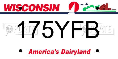 175YFB Wisconsin License Plate