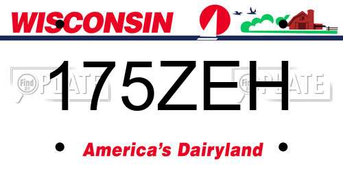 175ZEH Wisconsin License Plate