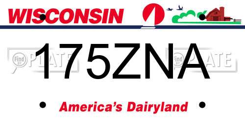175ZNA Wisconsin License Plate