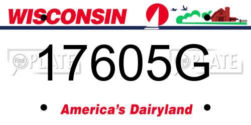 17605G Wisconsin License Plate