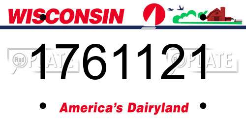 1761121 Wisconsin License Plate