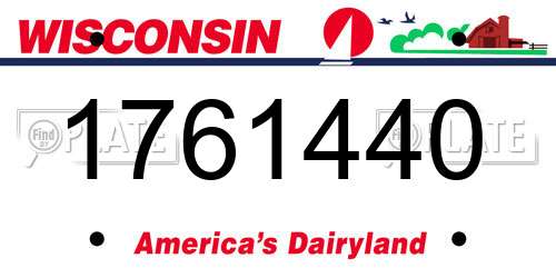 1761440 Wisconsin License Plate
