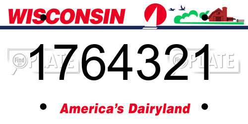 1764321 Wisconsin License Plate
