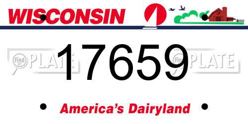 17659 Wisconsin License Plate