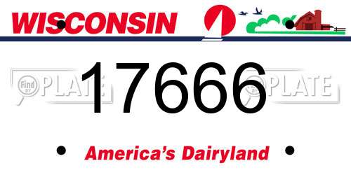 17666 Wisconsin License Plate