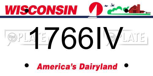 1766IV Wisconsin License Plate