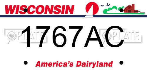 1767AC Wisconsin License Plate