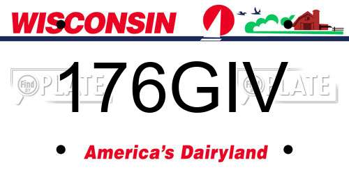 176GIV Wisconsin License Plate