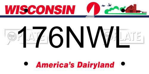 176NWL Wisconsin License Plate