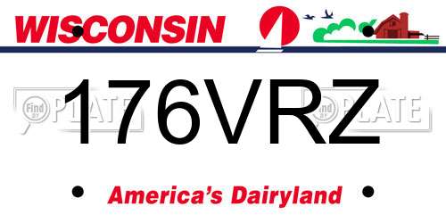 176VRZ Wisconsin License Plate