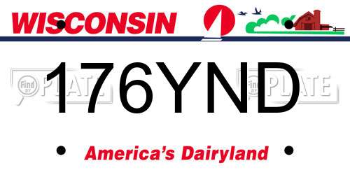 176YND Wisconsin License Plate