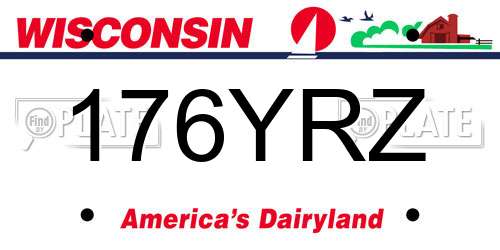 176YRZ Wisconsin License Plate