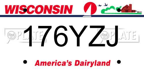 176YZJ Wisconsin License Plate