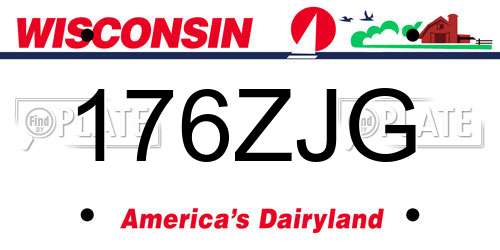176ZJG Wisconsin License Plate