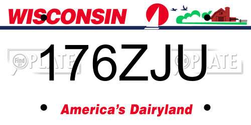 176ZJU Wisconsin License Plate
