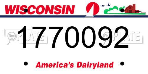 1770092 Wisconsin License Plate