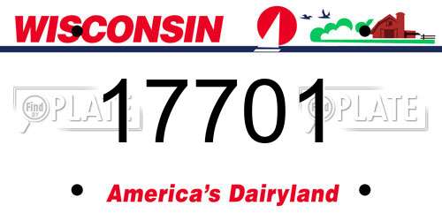 17701 Wisconsin License Plate