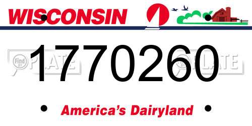 1770260 Wisconsin License Plate