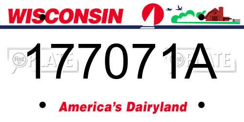 177071A Wisconsin License Plate
