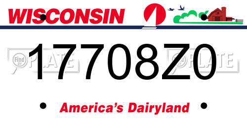 17708Z0 Wisconsin License Plate