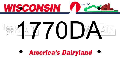 1770DA Wisconsin License Plate