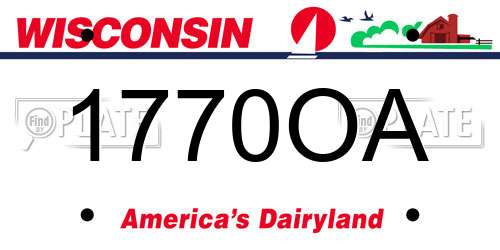 1770OA Wisconsin License Plate