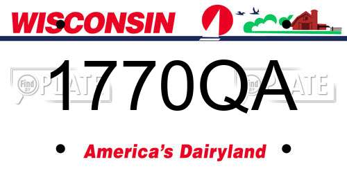 1770QA Wisconsin License Plate