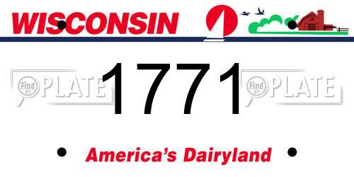 1771 Wisconsin License Plate