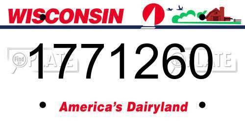 1771260 Wisconsin License Plate