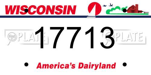 17713 Wisconsin License Plate