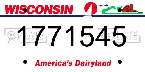 1771545 Wisconsin License Plate